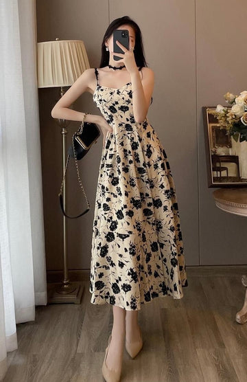 Floral Spaghetti Strap Dress & Cardigan Set